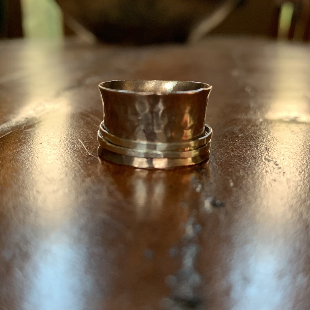 Copper and Silver Spinner Ring